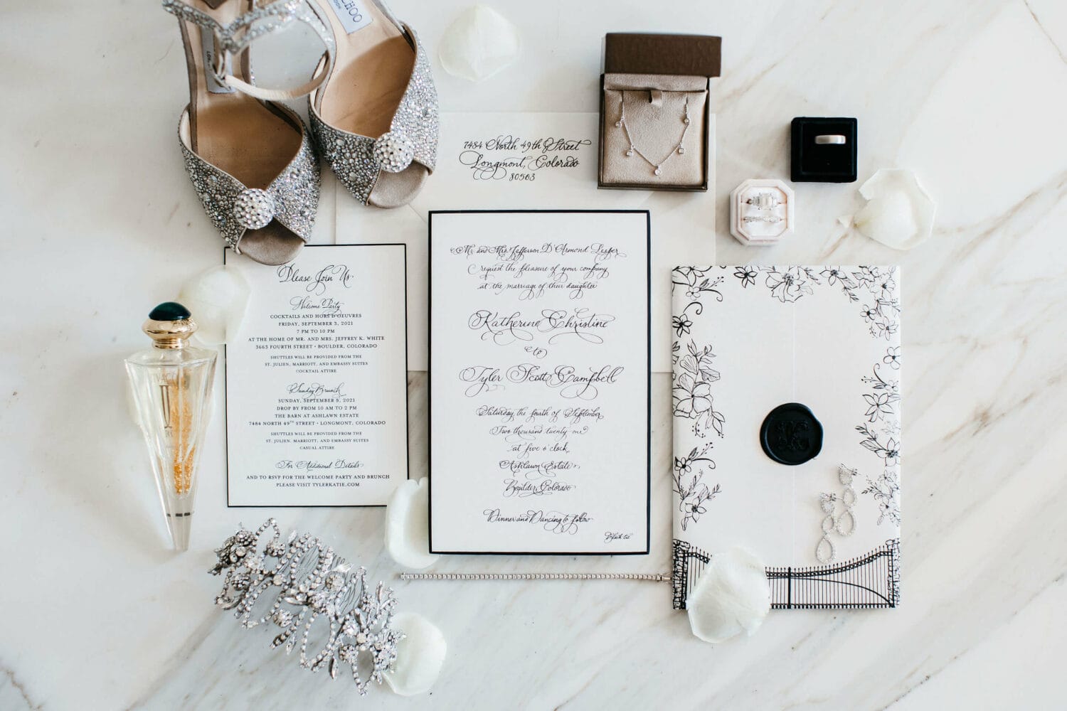 Elegant wedding planning details for "Our Process" at Table 6 Productions.