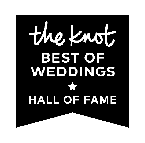 Wedding hall of fame banner with "Best of Weddings" text and star icon.